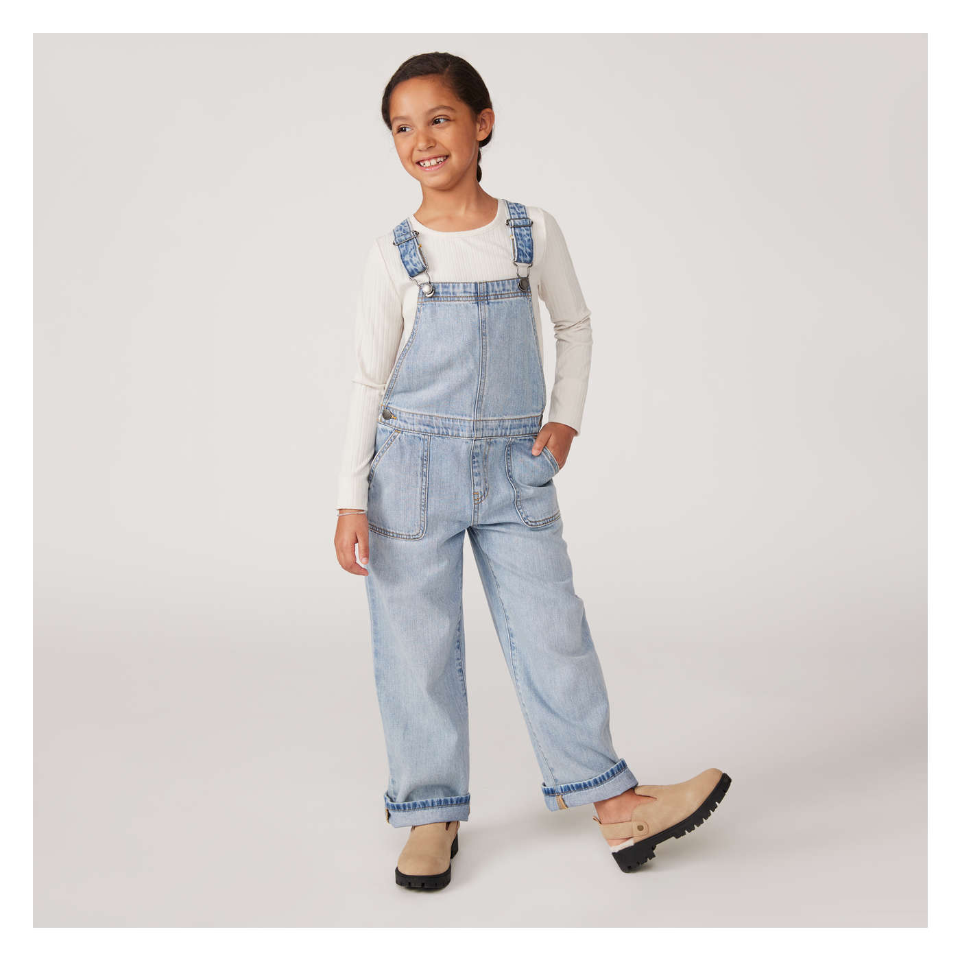 Kid Girls Denim Overall Light Vintage Size 8 from Joe Fresh